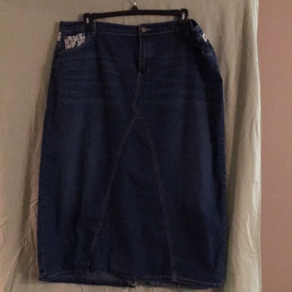 Denim long skirt